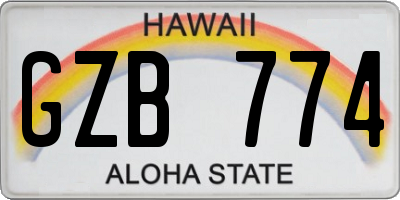 HI license plate GZB774