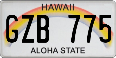 HI license plate GZB775