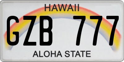 HI license plate GZB777