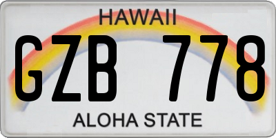 HI license plate GZB778