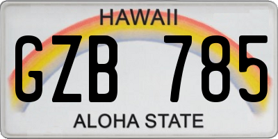 HI license plate GZB785
