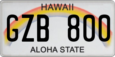 HI license plate GZB800