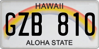 HI license plate GZB810