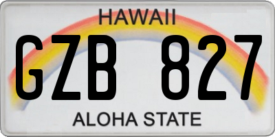HI license plate GZB827