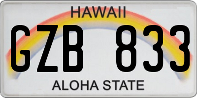 HI license plate GZB833