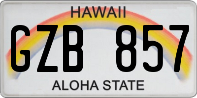 HI license plate GZB857