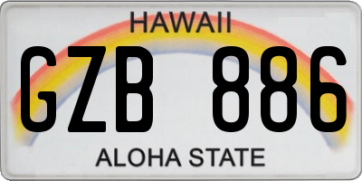 HI license plate GZB886
