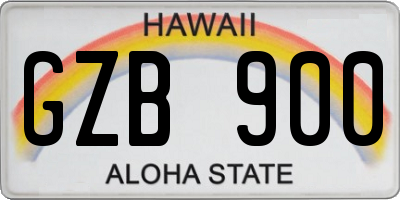 HI license plate GZB900