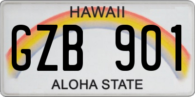 HI license plate GZB901