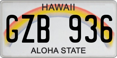 HI license plate GZB936
