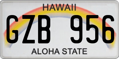 HI license plate GZB956