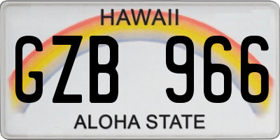 HI license plate GZB966