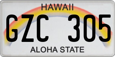 HI license plate GZC305