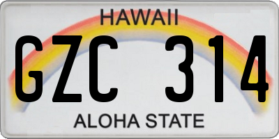 HI license plate GZC314