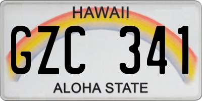 HI license plate GZC341