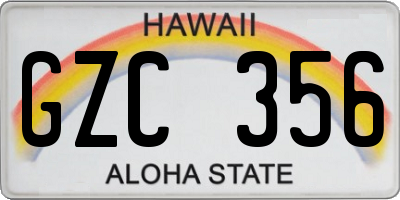 HI license plate GZC356