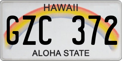 HI license plate GZC372