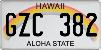 HI license plate GZC382