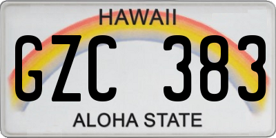 HI license plate GZC383