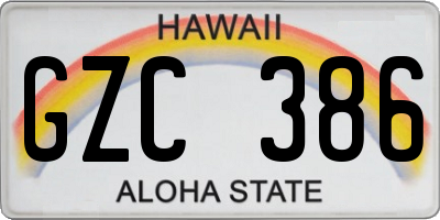 HI license plate GZC386