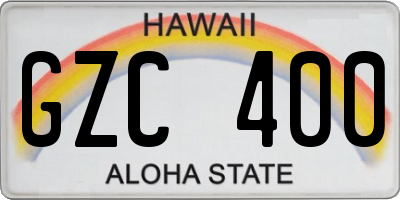 HI license plate GZC400