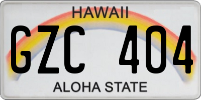 HI license plate GZC404