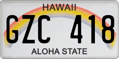 HI license plate GZC418