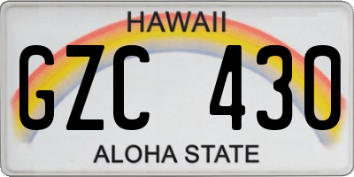HI license plate GZC430