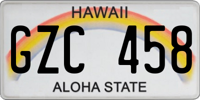 HI license plate GZC458