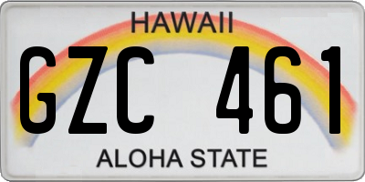 HI license plate GZC461