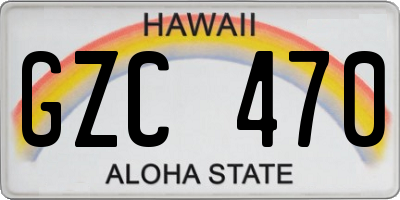HI license plate GZC470