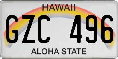 HI license plate GZC496