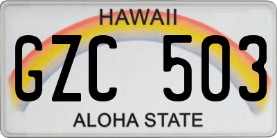 HI license plate GZC503
