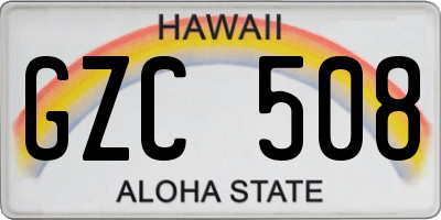 HI license plate GZC508