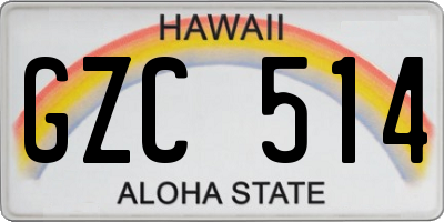 HI license plate GZC514