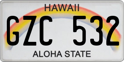 HI license plate GZC532