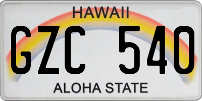 HI license plate GZC540