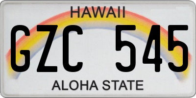 HI license plate GZC545
