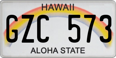 HI license plate GZC573