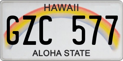 HI license plate GZC577