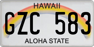 HI license plate GZC583