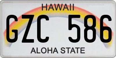 HI license plate GZC586