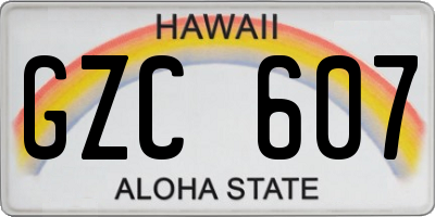 HI license plate GZC607