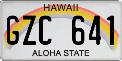 HI license plate GZC641