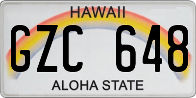 HI license plate GZC648