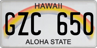 HI license plate GZC650