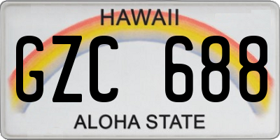 HI license plate GZC688