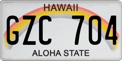 HI license plate GZC704