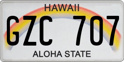 HI license plate GZC707