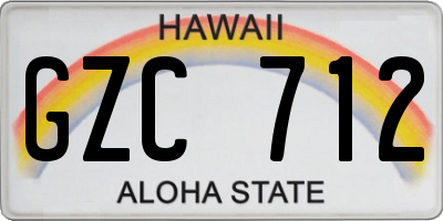 HI license plate GZC712